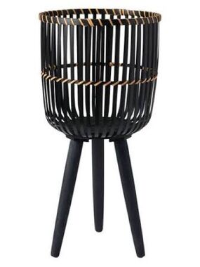 BOHO CHIC
Belavi Black Plant Holder on Stand
Bamboo & Wood
 9.8'' x 9.8'' x 9.8
